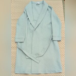 Lake Spa Robe Quilt Texture Green Women's Size Medium Made in Peru